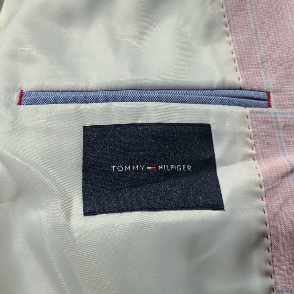 MEN’S NWT 🩷Tommy Hilfiger Pink Sport Coat with Notch Lapel! - Picture 10 of 14